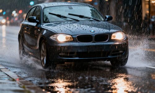 bmw freine seule pluie