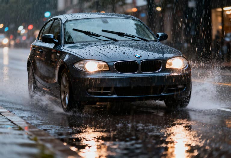 bmw freine seule pluie